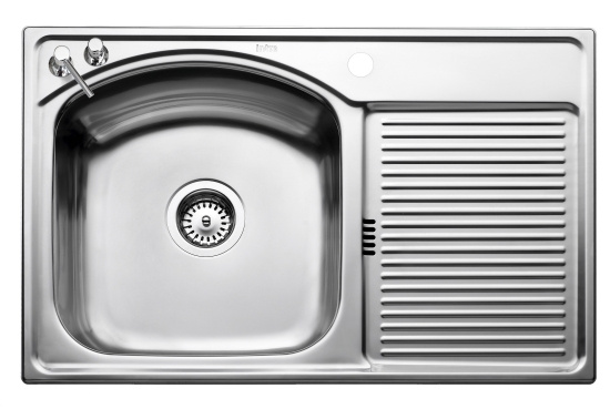 STUDIO-STU5078 H, Diskb�nk, med vattenl�s och lyftventil, rostfri, 782x500mm