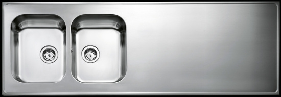 HB16, Diskb�nk, sl�t, med korgventil/vattenl�s, rostfri, 1600x600x30mm