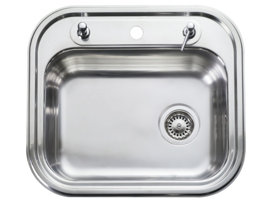 A 480 B , Diskl�da, med vridventil  , rostfri, 575x505x185mm