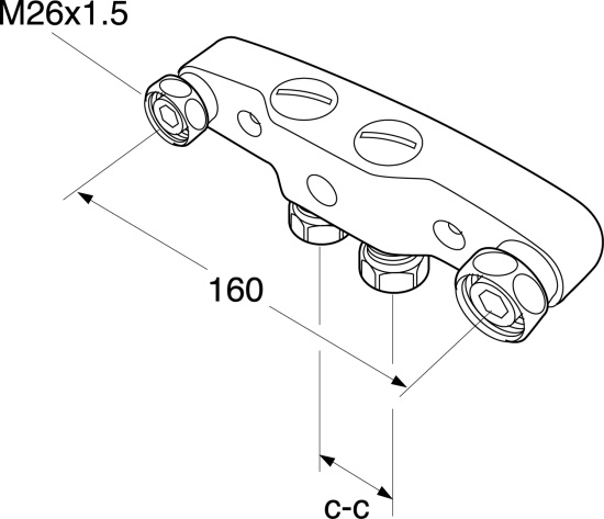 Gustavsberg, Blandarf�ste, 160/40c/c
