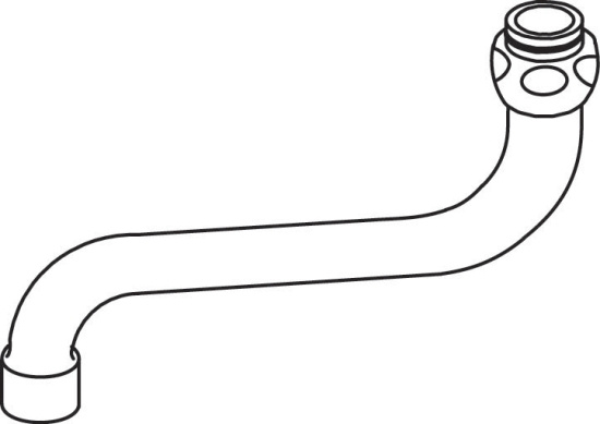 Utloppspip, S-pip, L=300mm