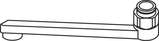 Oras, Utloppspip, sv�ngbar   , L=300mm, f�rkromad