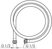 AHSV, Duschslang, vit, 1,5m