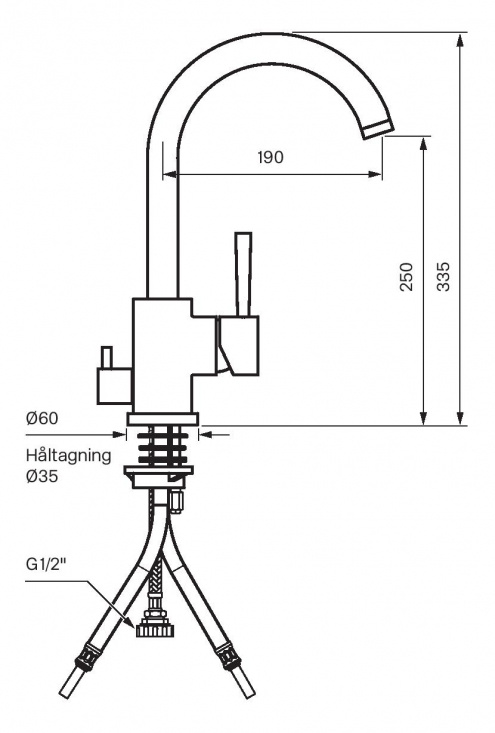 Tapwell EVO184 K�ksblandare Med Diskmaskinsavst�ngning - Grottesco