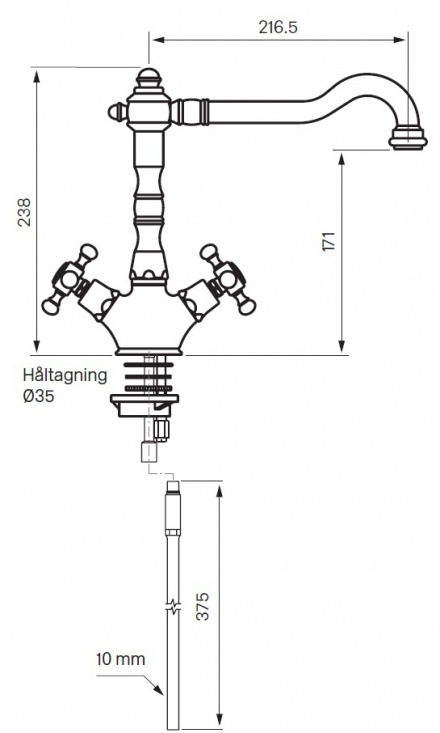 Tapwell Classic FBLV180 K�ksblandare - Krom