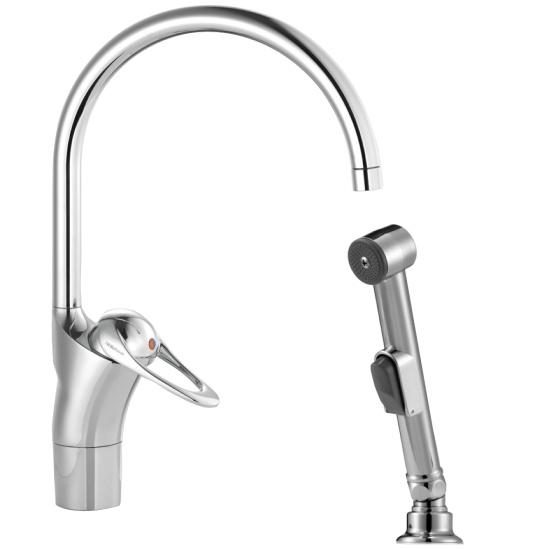 FMM, 9000E, Diskl�dsblandare, C-pip, sj�lvst�ngande dusch, f�rkromad