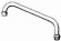 Utloppspip, svängbar, utvändig gänga  , M26x1,5, L=250mm Utloppspip, svängbar, utvändig gänga  , M26x1,5, L=250mm