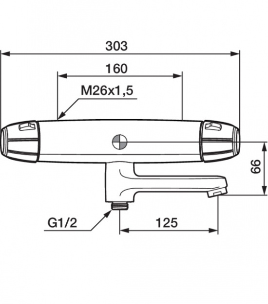 Badkarsblandare FMM 9000E II med Utlopp Ned�t