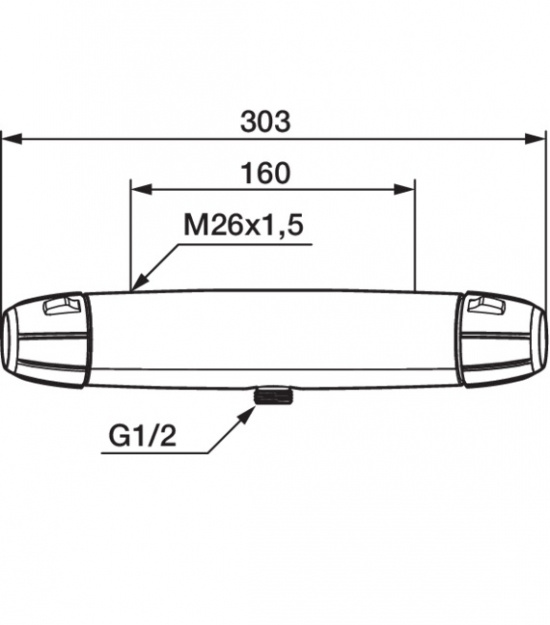 Duschblandare FMM 9000E II 160c/c utlopp ned�t