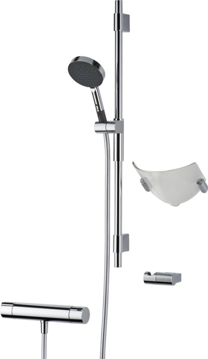 Cubista/Hydra, Duschpaket, termostatblandare + duschset, 150cc, f�rkromad