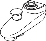 Oras, Karpip, fast utloppspip med omkastare, L=85mm, f�rkromad