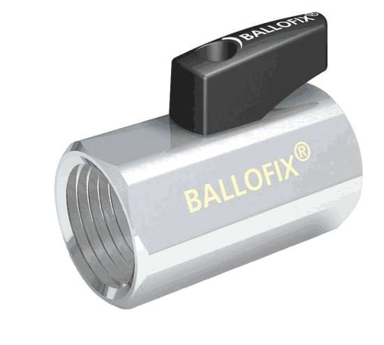 Broen, Ballofix 501 med vred, Kulventil rak, inv�ndig x inv�ndig g�nga, R8