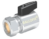 Broen, Ballofix 505 med vred, Kulventil rak, kl�m x inv�ndig g�nga, 22xR20