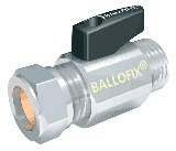 Broen, Ballofix 509 med vred, Kulventil rak, kl�m x utv�ndig g�nga, 15xR15