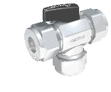 Broen, Ballofix 530 med vred, Kulventil T-r�r, kl�m x kl�m, 12x15x12