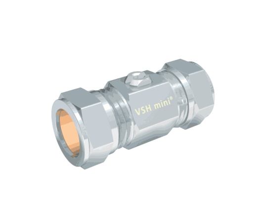 Broen, VSH Mini 1406 utan vred, Kulventil rak, kl�m x kl�m, 10x10