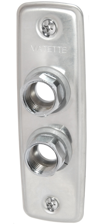 Gustavsberg, Vatette, V�ggbricka, 2-r�r, Dy22x3,0