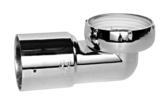 Faluplast, Vinkel, muff med gummit�tning, f�rkromad, G32 x 32mm x 90�