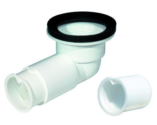 Purus, PUM, PUM Utloppsvinkel bad, sl�t�nda med luktl�smembran, vit