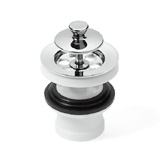 Trio, Plugglyftventil, G32, underdel av vit plast, f�rkromad