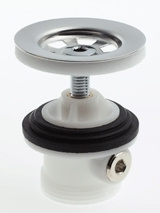 Trio, Silventil, G32, underdel av vit plast, f�rkromad