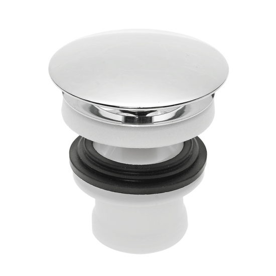 Silventil, med designpropp, G32, underdel av vit plast, f�rkromad