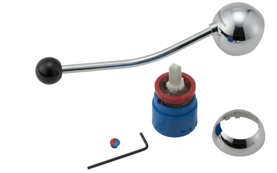 9000, Man�verdel, komplett med spak  , L=190mm, f�rkromad