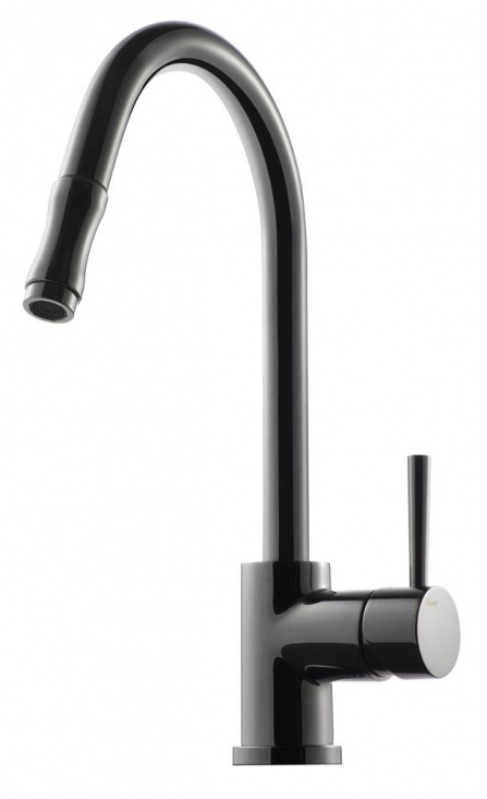 Tapwell EVO185 K�ksblandare Med Utdragbar Pip - Black Chrome