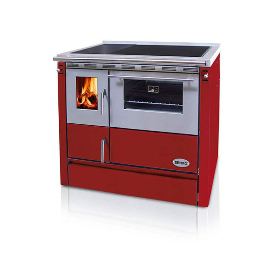 Vedspis Clasic SG-90 - skorstensanslutning v�nster bak/sida R�d