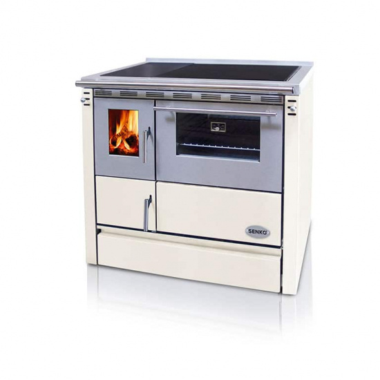 Vedspis Clasic SG-90 - skorstensanslutning v�nster bak/sida Beige