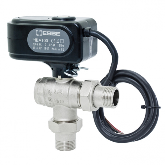 ESBE Motordriven kulventil MBA130 (inv�ndig, utv�ndig och utv�ndig g�nga)