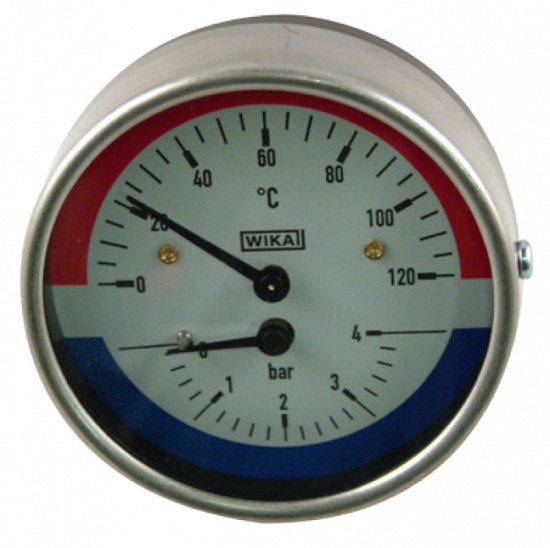 V�rmebaronen Hydrotermometer 0-4 bar, 20-120�C